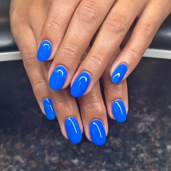 Cobalt blue gel manicure